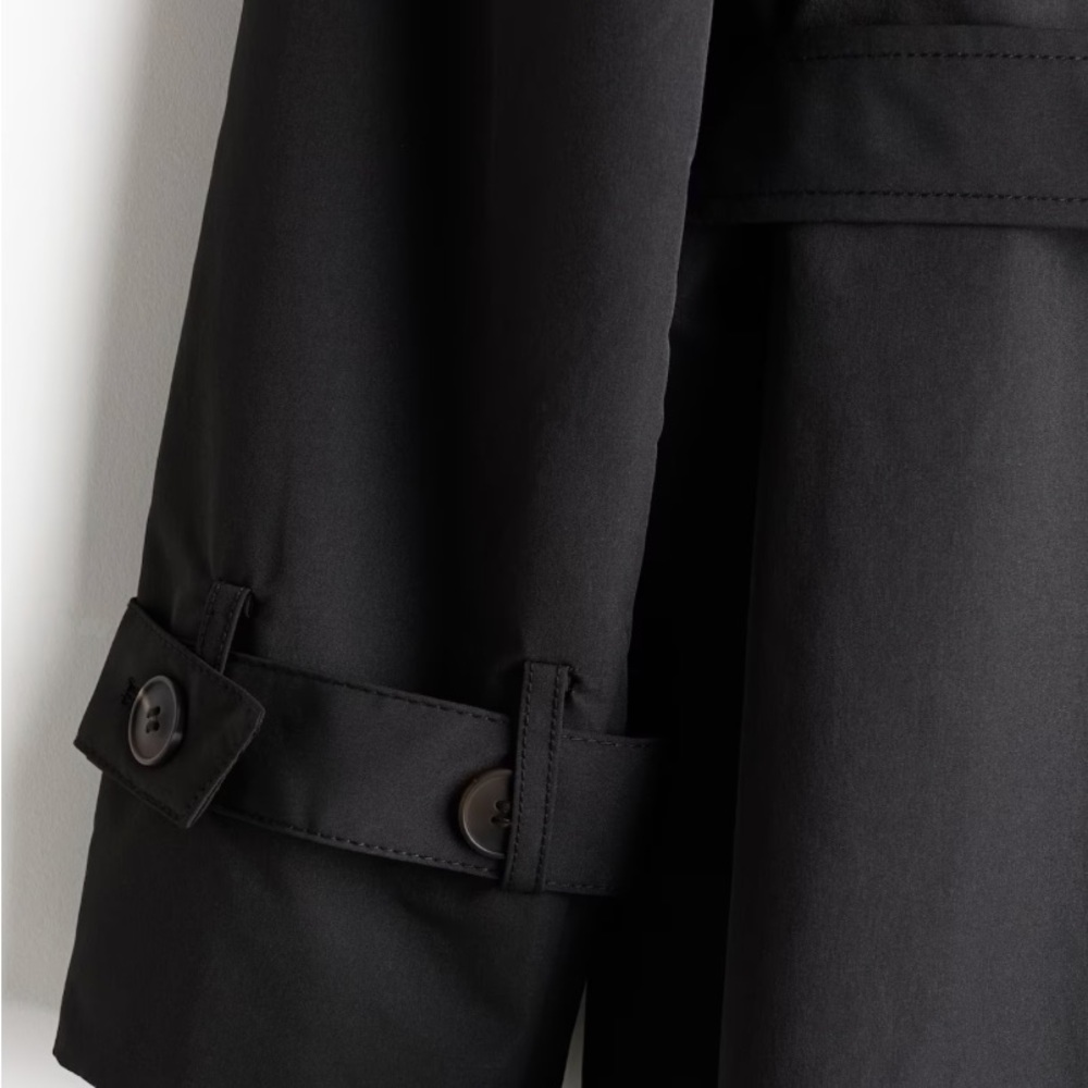Classic Black Trench Coat - Picture 2 of 3